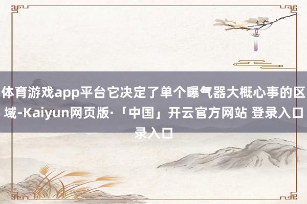 体育游戏app平台它决定了单个曝气器大概心事的区域-Kaiyun网页版·「中国」开云官方网站 登录入口